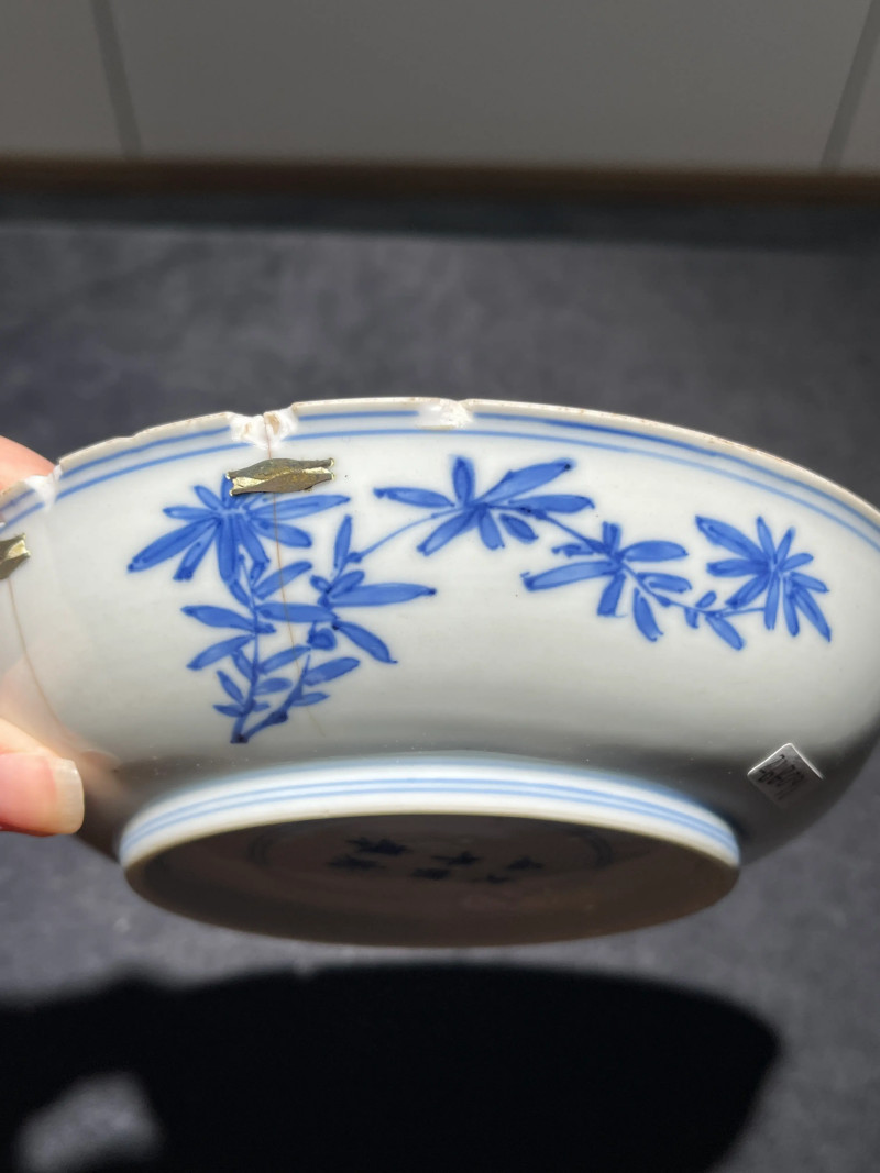 清康熙 青花花鸟纹盘 - 图11