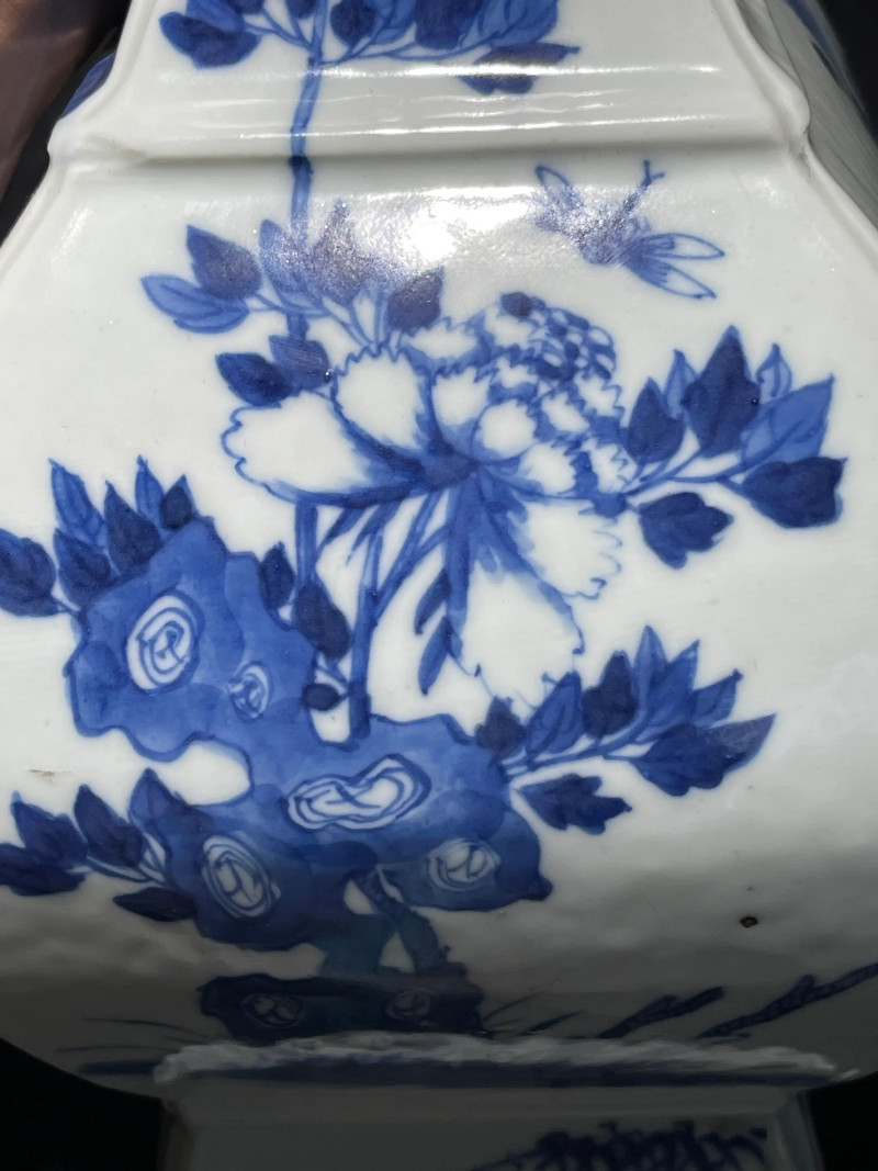 清中期 青花人物纹方瓶一对 - 图21