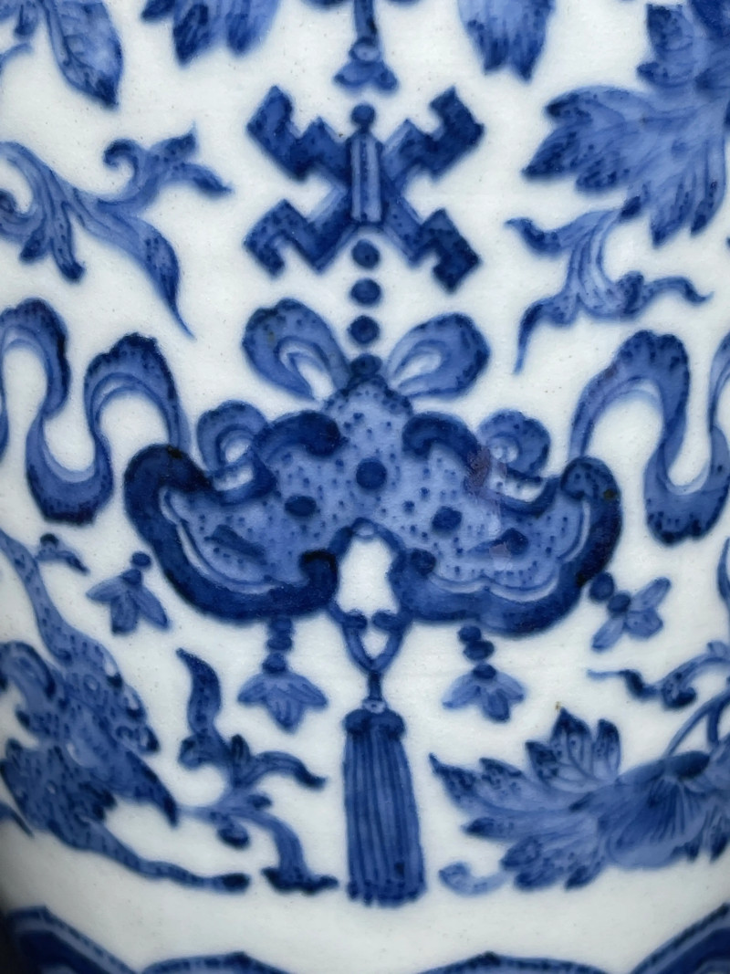 清乾隆 青花福庆有余纹尊 - 图7