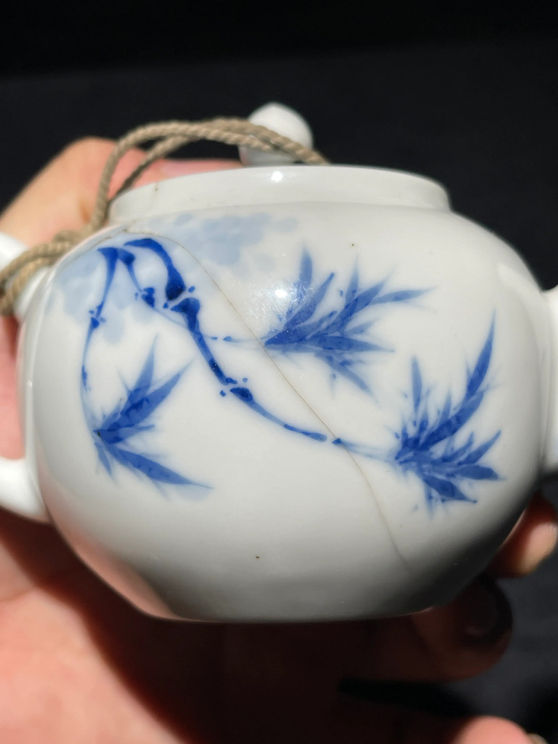民国 王步青花花鸟纹执壶 - 图6