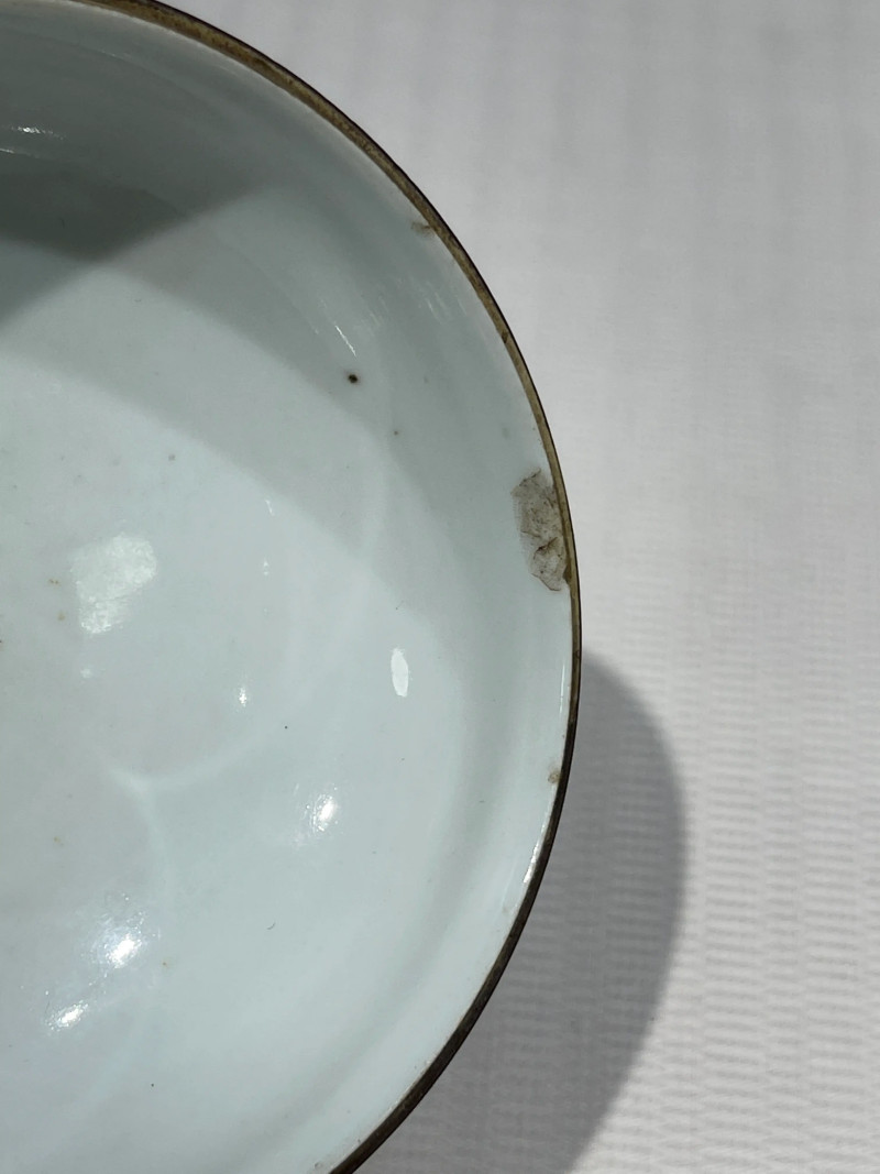 清晚期 浅绛彩盖、托一组八件 - 图6