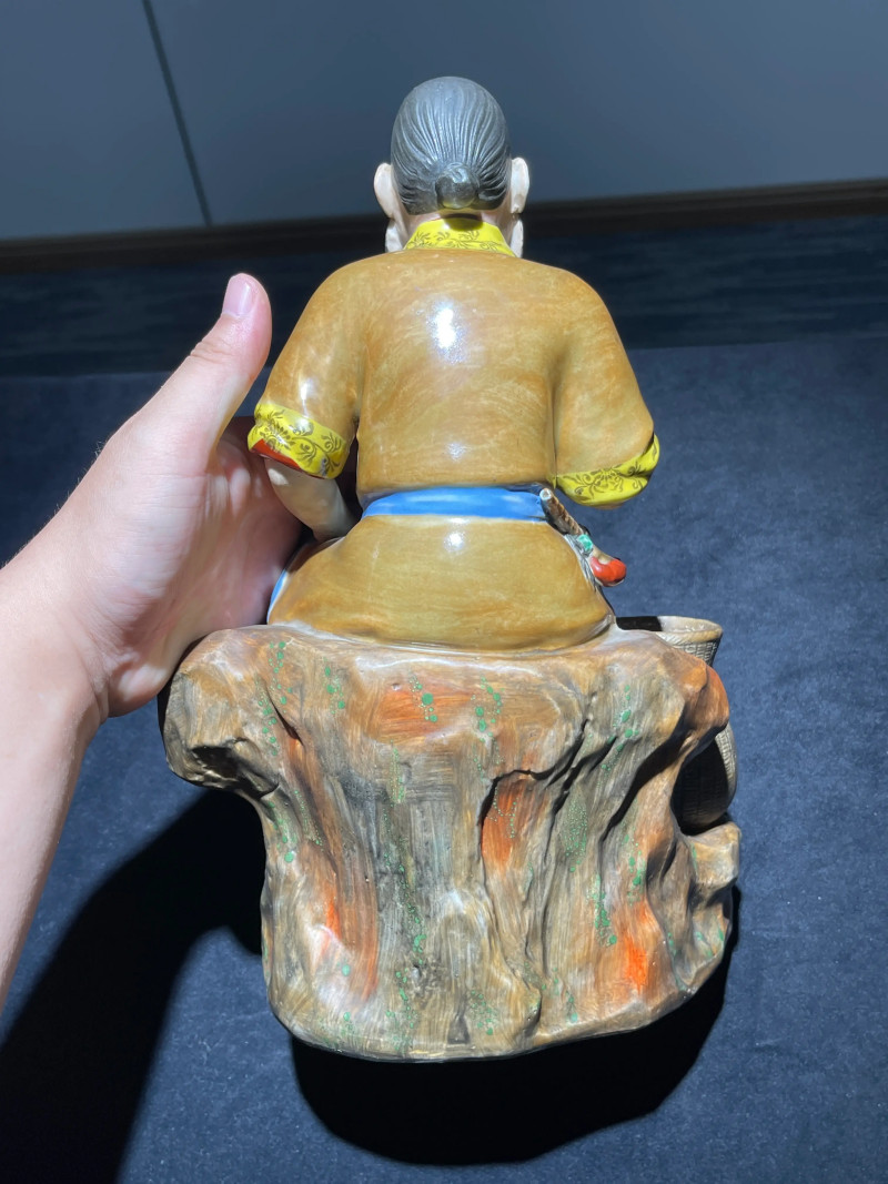 民国 窑彩人物纹瓷塑 - 图6