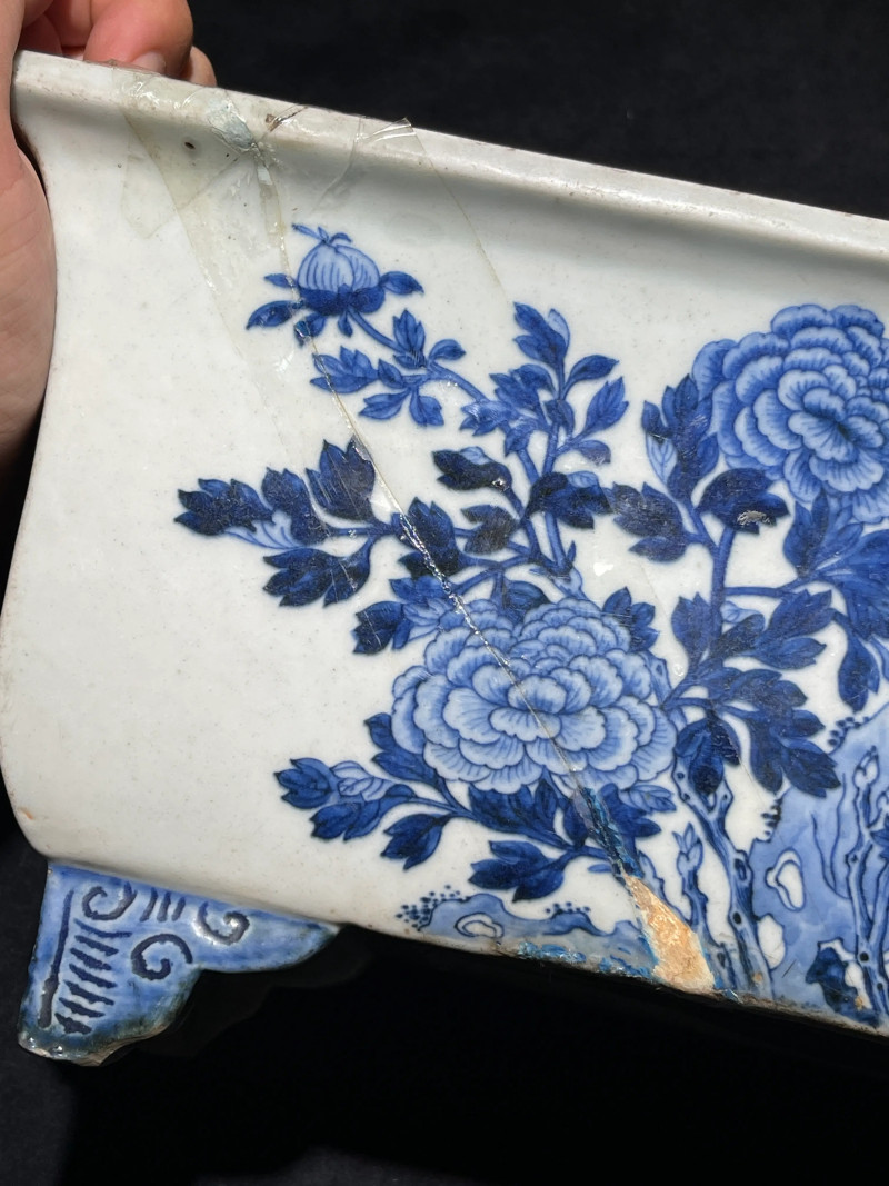 清早期 青花山水纹花盆 - 图14
