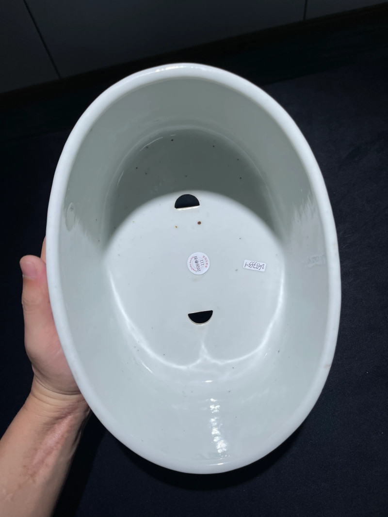 民国 墨彩山水纹花盆一对 - 图19