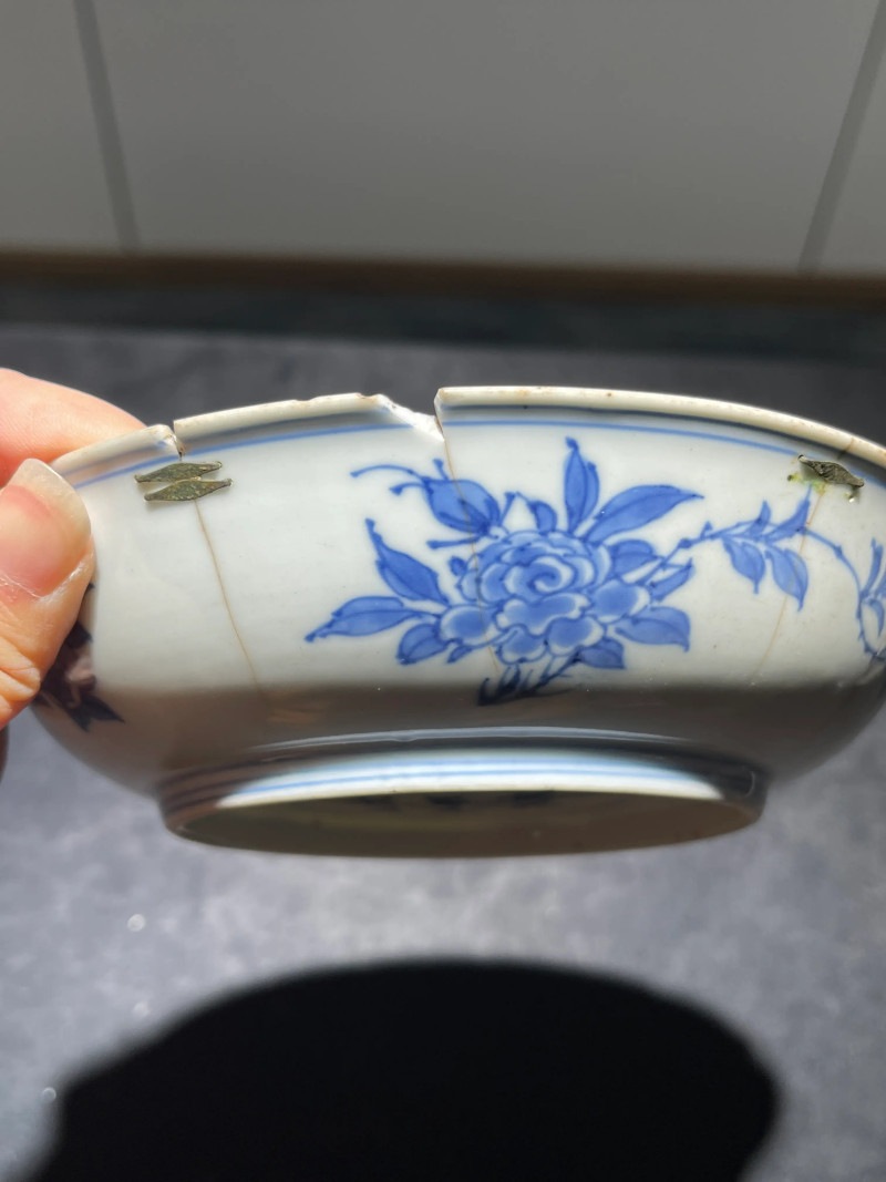 清康熙 青花花鸟纹盘 - 图13