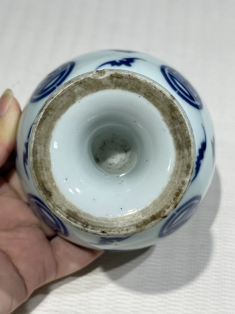 明、清 青花、矾红瓷器一组三件 - 图7
