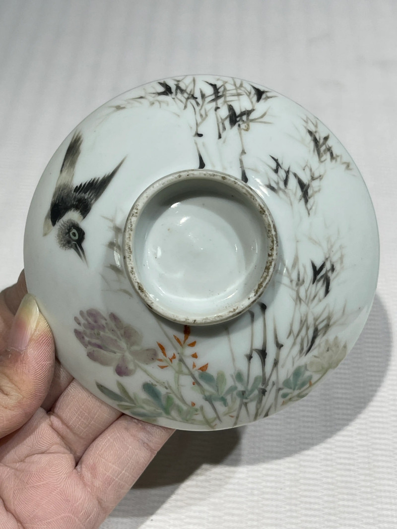 清晚期 浅绛彩盖、托一组八件 - 图31