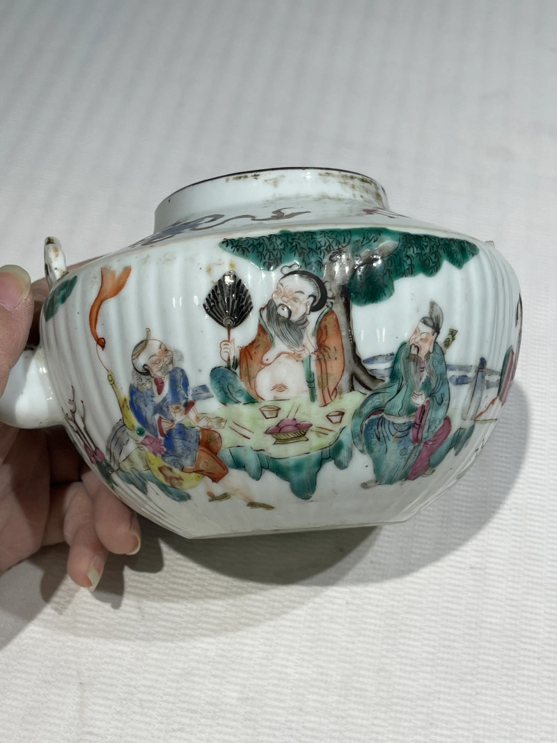 清代 粉彩茶壶一组十五件 - 图61