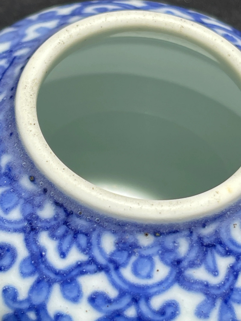 清雍正 青花花卉纹水盂 - 图7