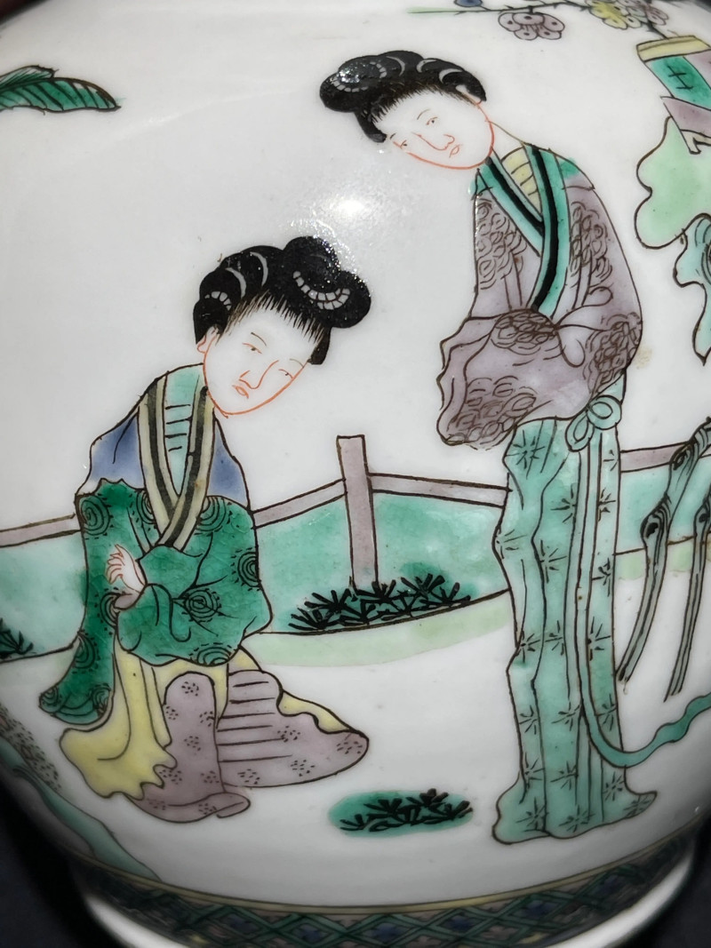 清晚期 五彩人物纹葫芦瓶一对 - 图6