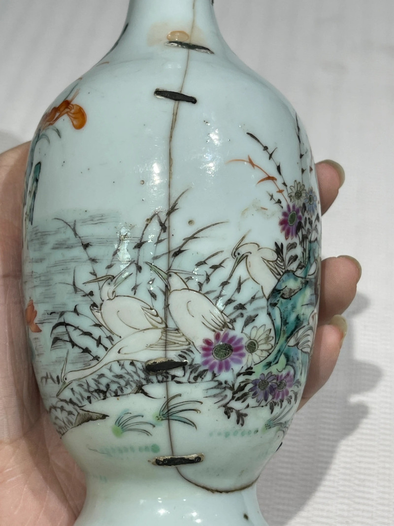清代 粉彩花鸟纹瓶一组二十一件 - 图34