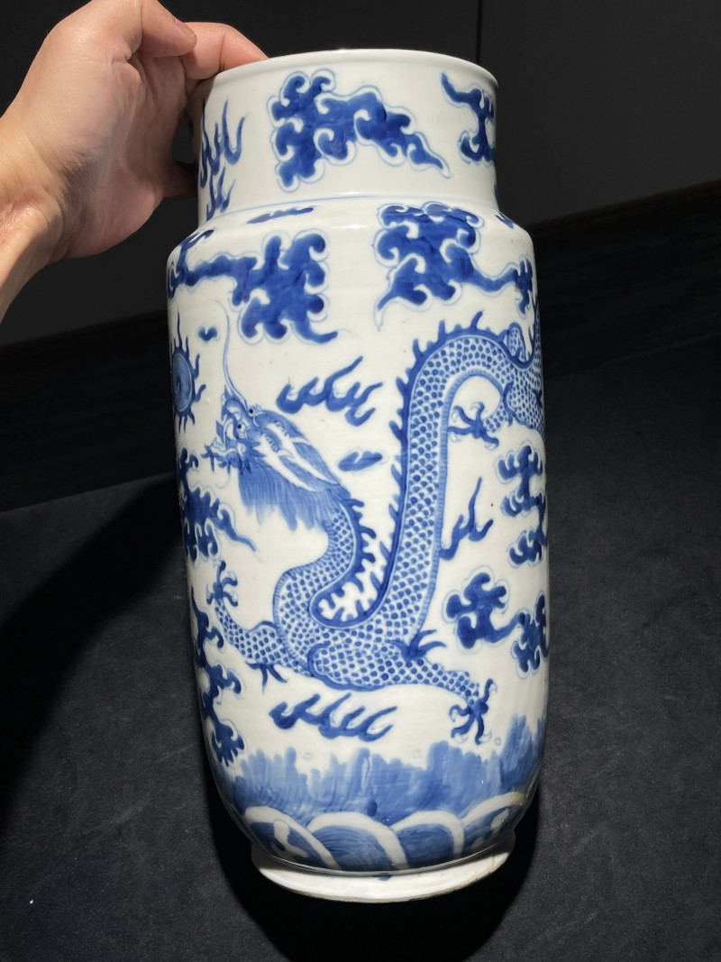 清晚期 青花云龙纹壮罐 - 图3