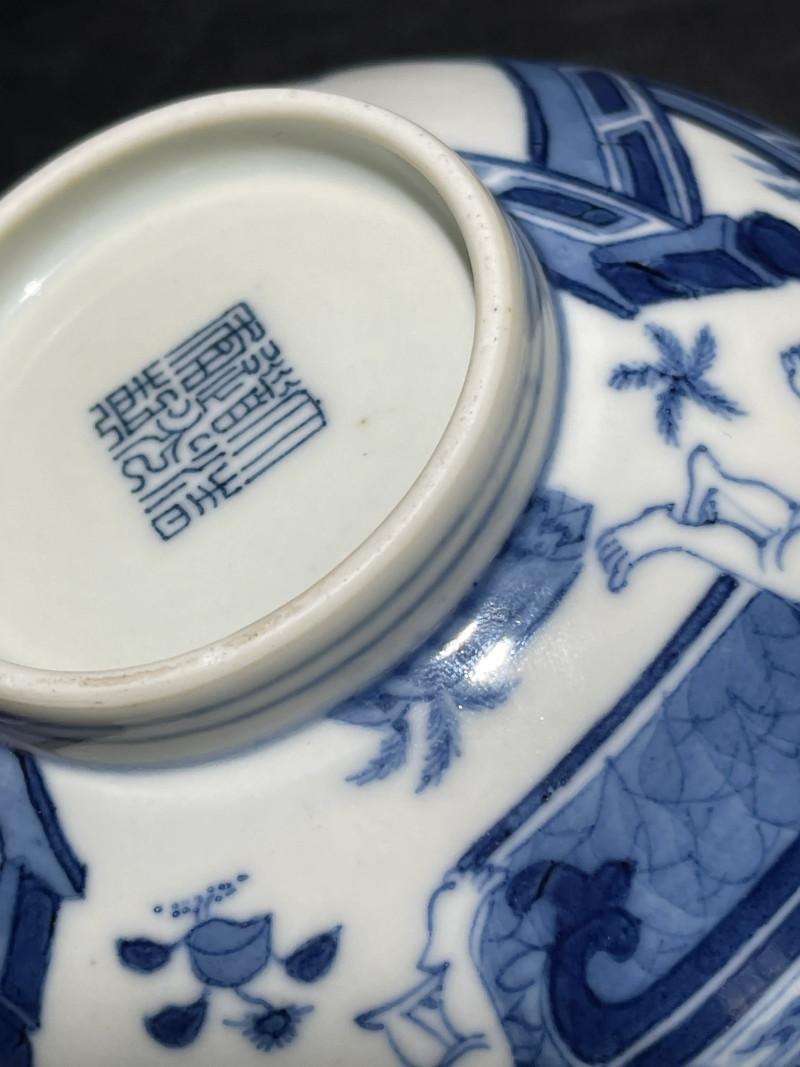 清道光 青花婴戏纹碗 - 图15