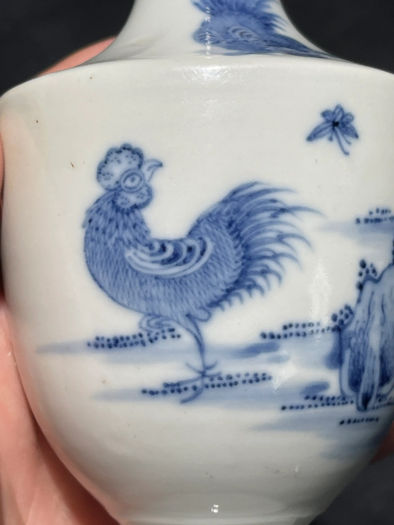 清乾隆 青花大吉图瓶 - 图6