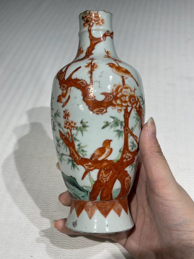 清代 粉彩花鸟纹瓶一组二十一件 - 图21