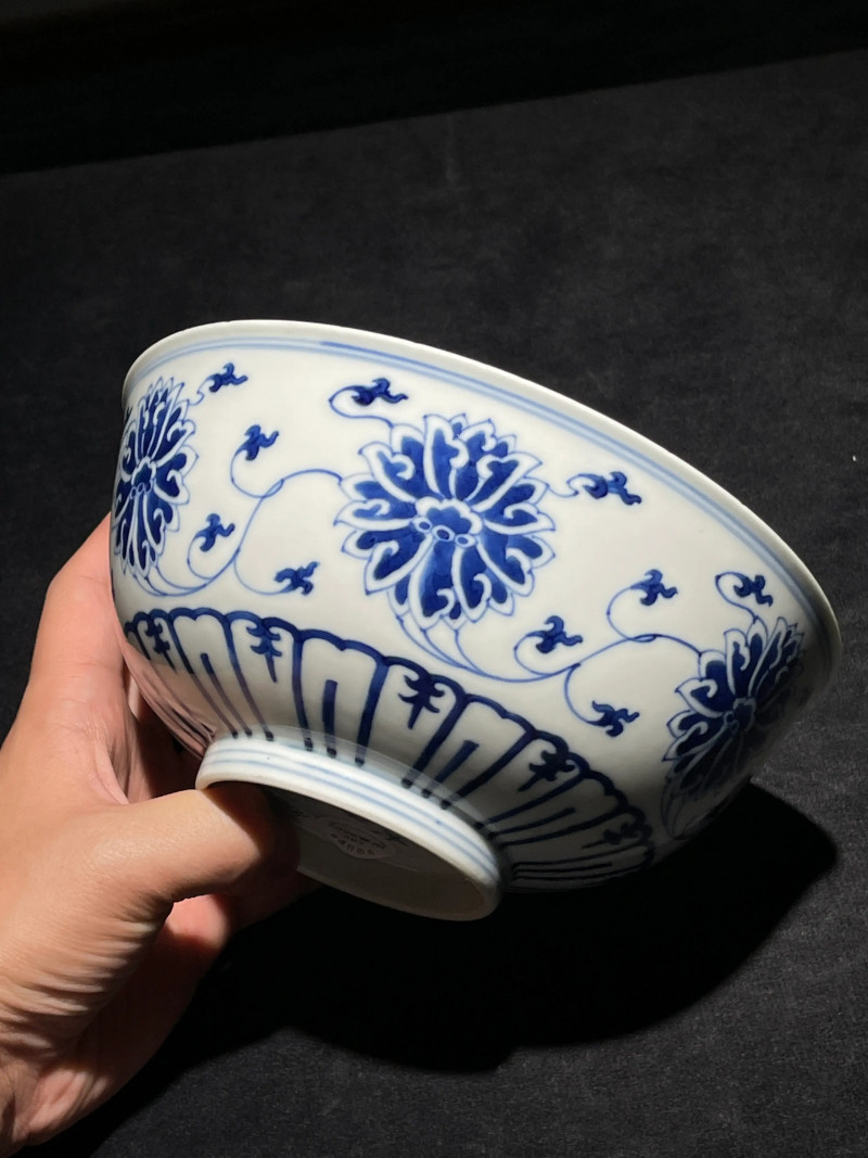 清光绪 青花缠枝莲纹碗 - 图4
