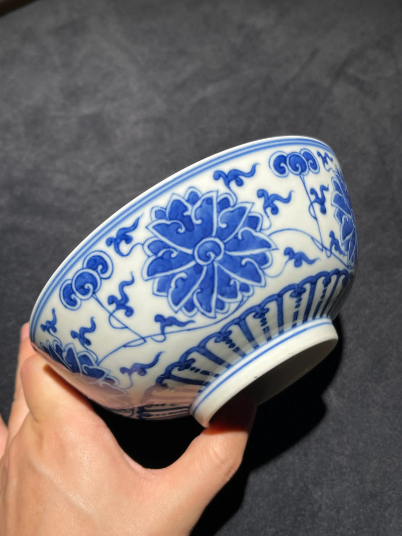 清光绪 青花缠枝莲纹碗 - 图4