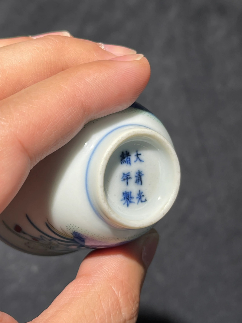 清晚期 斗彩兰花杯 - 图8