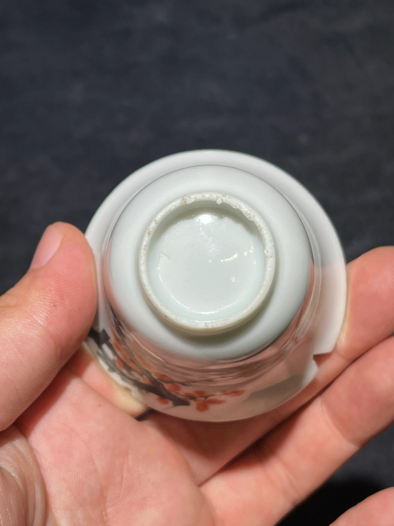 清晚期 浅绛彩花鸟纹温酒器 - 图16