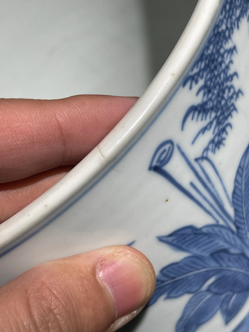 清康熙 青花竹林七贤纹笔筒 - 图15