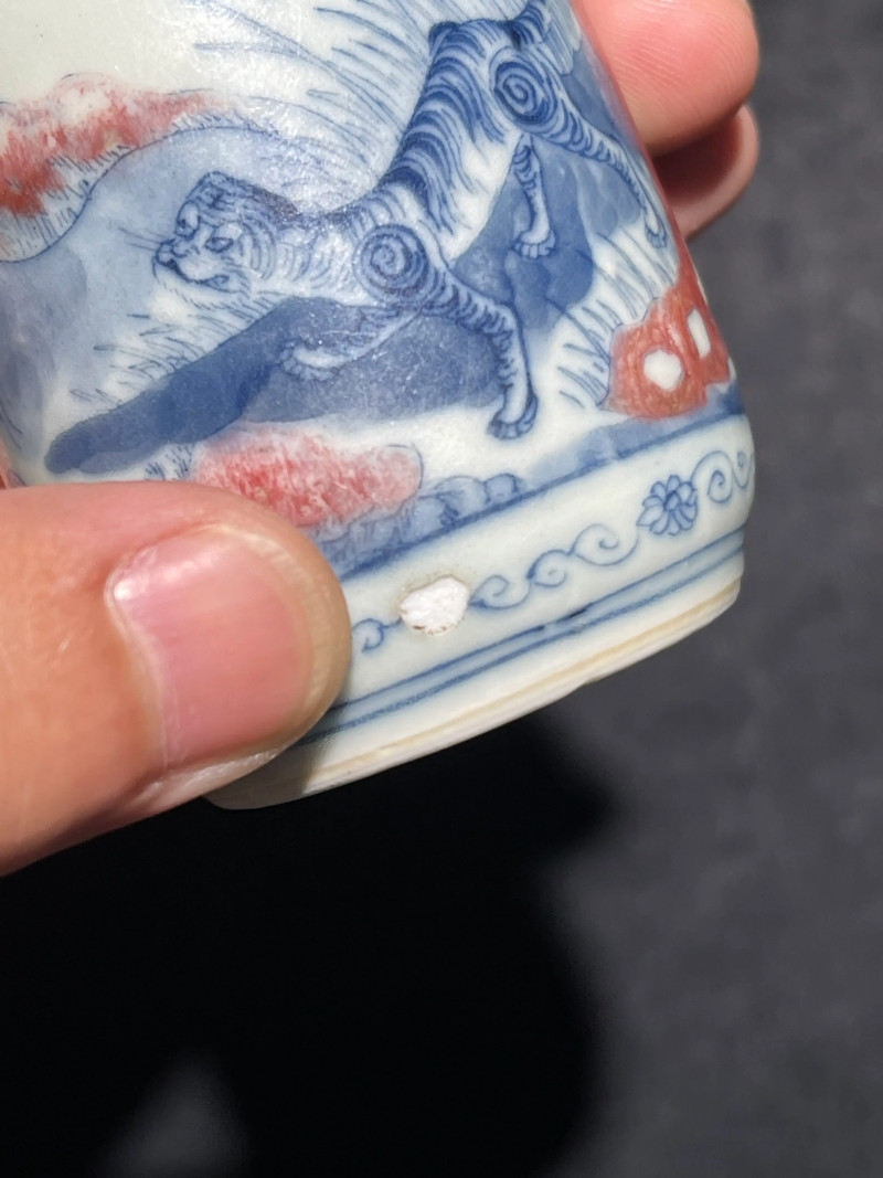 清中期青花釉里红十二生肖纹鼻烟母壶-多宝古瓷宝典