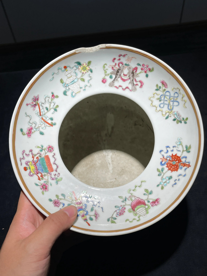 清光绪 粉彩八宝龙纹花囊 - 图10