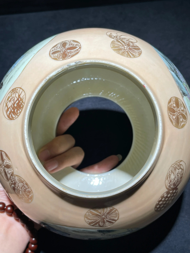 民国 粉彩人物纹皮灯一对 - 图9