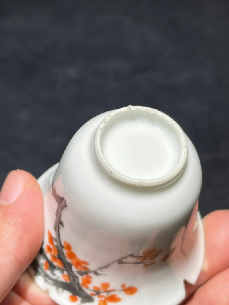 清晚期 浅绛彩花鸟纹温酒器 - 图17