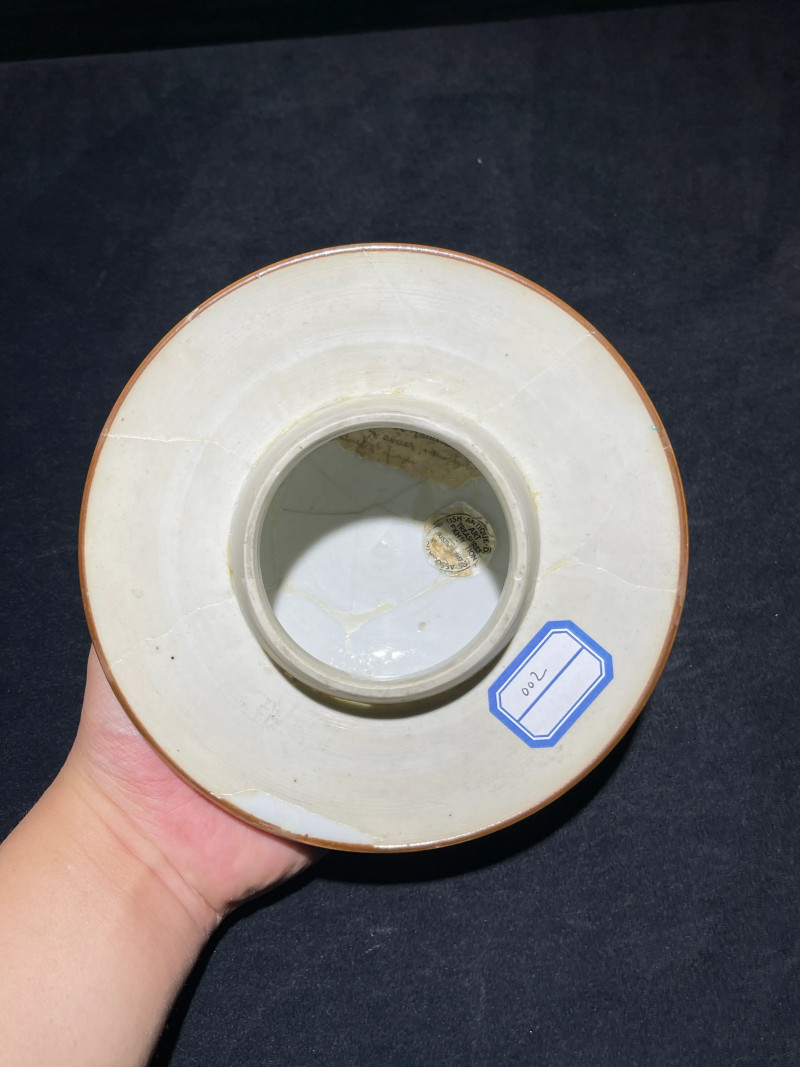 清雍正 粉彩花卉开光山水纹盖瓶一对 - 图19