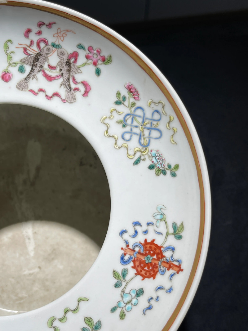 清光绪 粉彩八宝龙纹花囊 - 图11