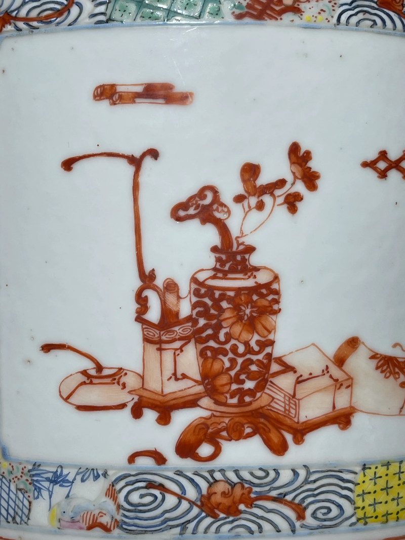 清晚期 粉彩博古纹笔海 - 图7