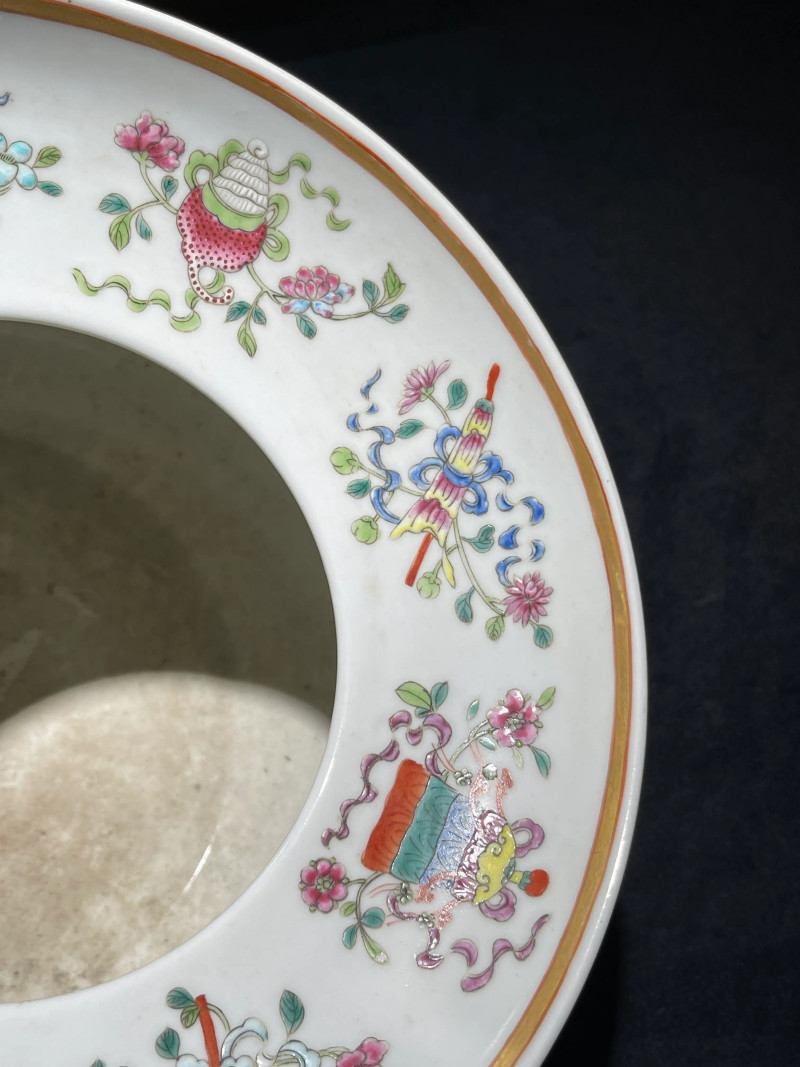 清光绪 粉彩八宝龙纹花囊 - 图12