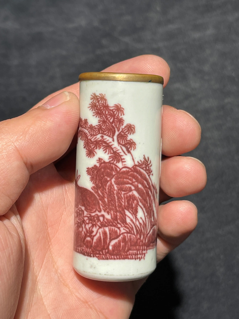 清乾隆 双兔纹小香筒 - 图4