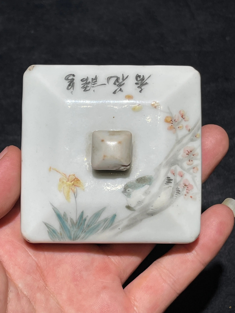 清晚期 浅绛彩花鸟纹温酒器 - 图20