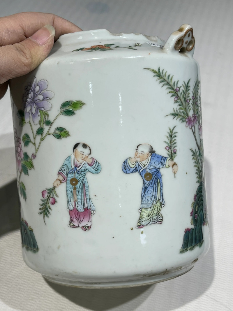 清代 粉彩茶壶一组十五件 - 图41