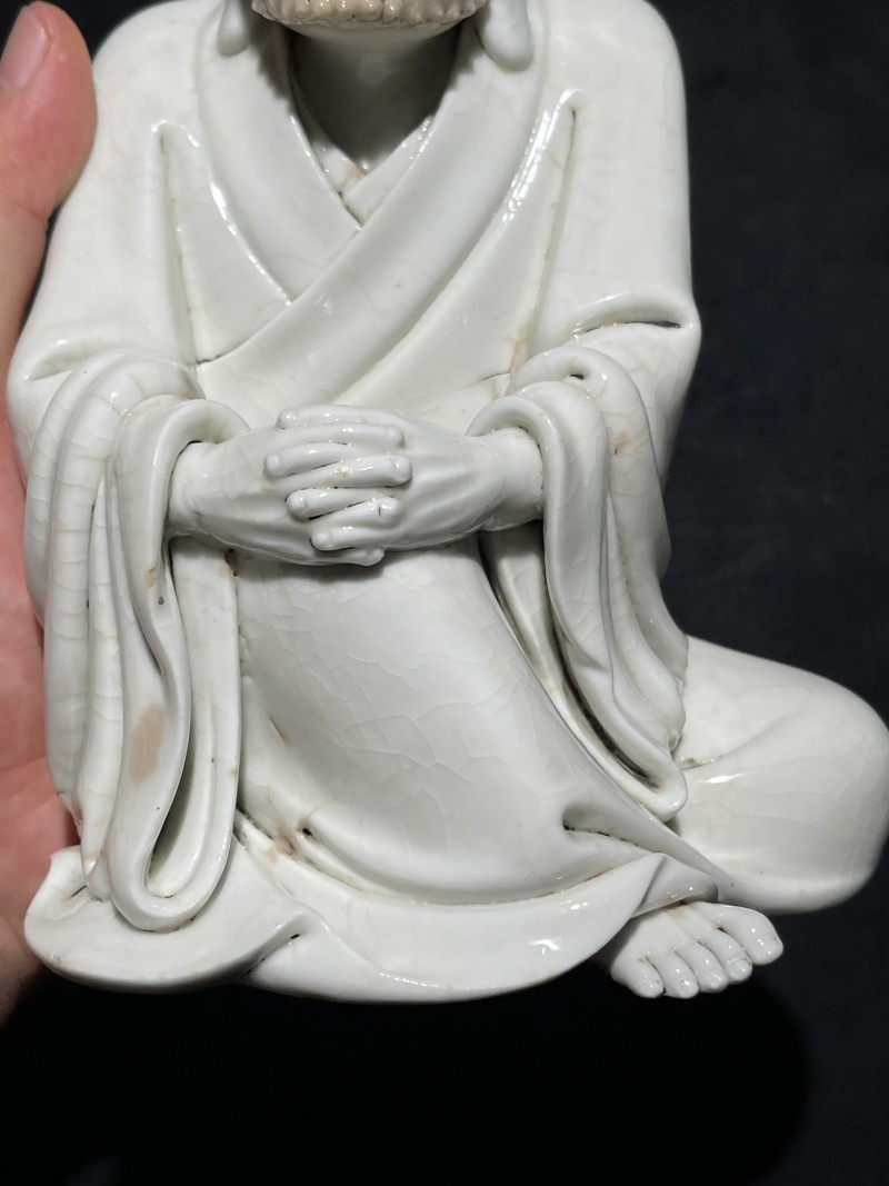 明末清初 德化白釉达摩瓷塑 - 图4