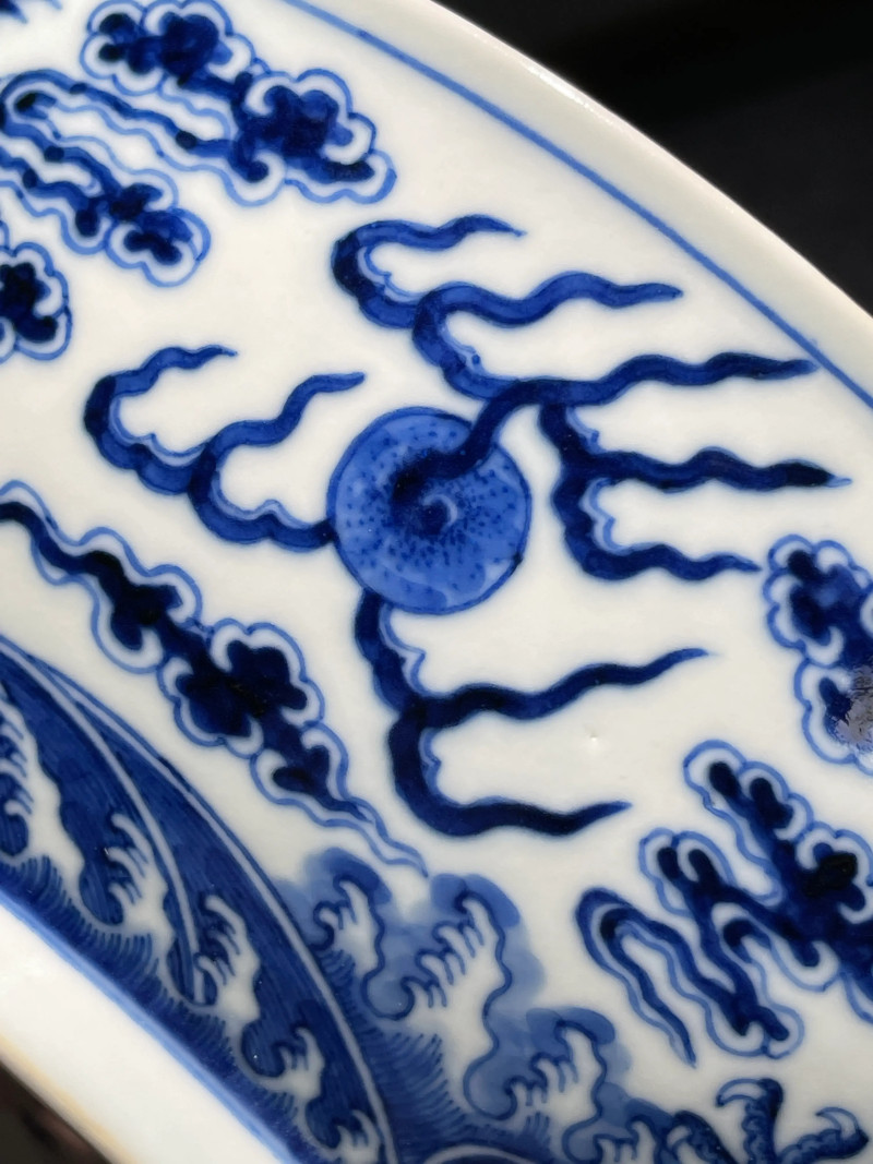 清光绪 青花双龙赶珠纹大碗 - 图8