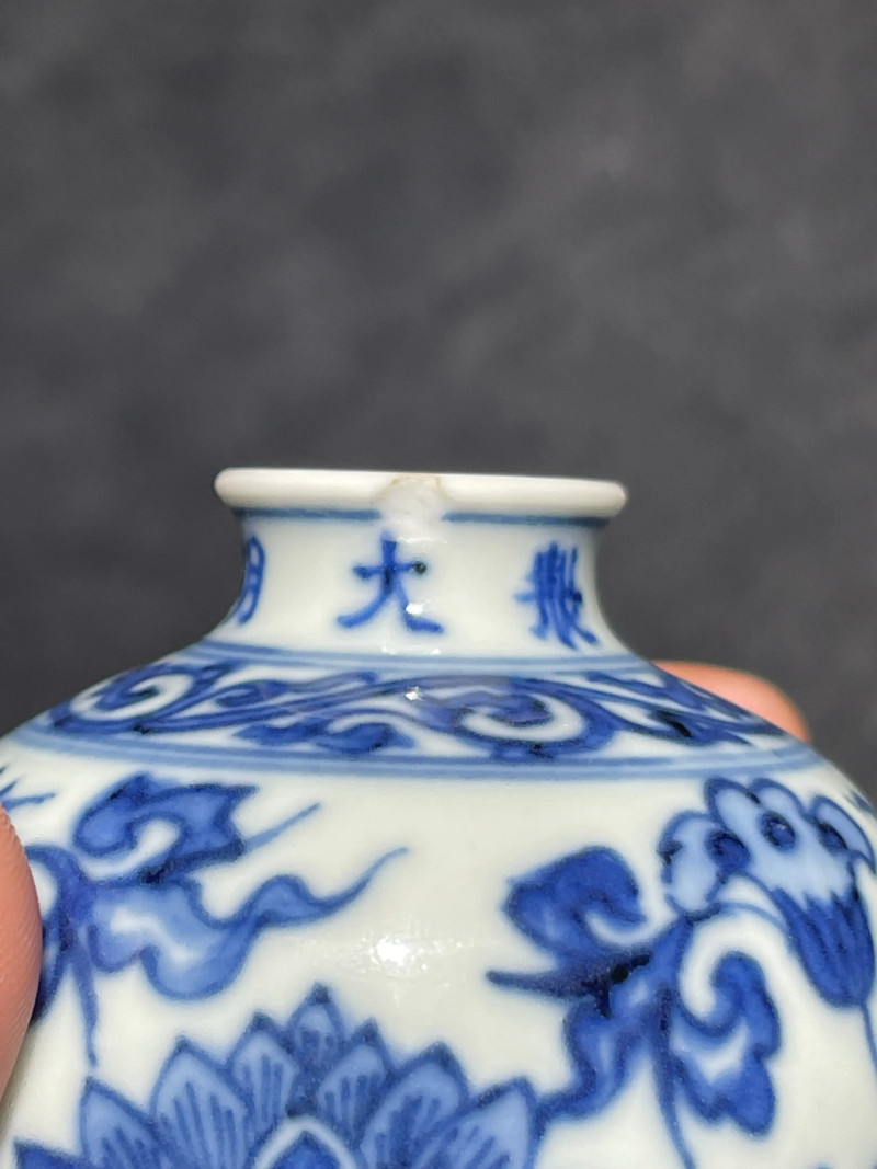 清雍正 青花缠枝花卉纹梅瓶 - 图10