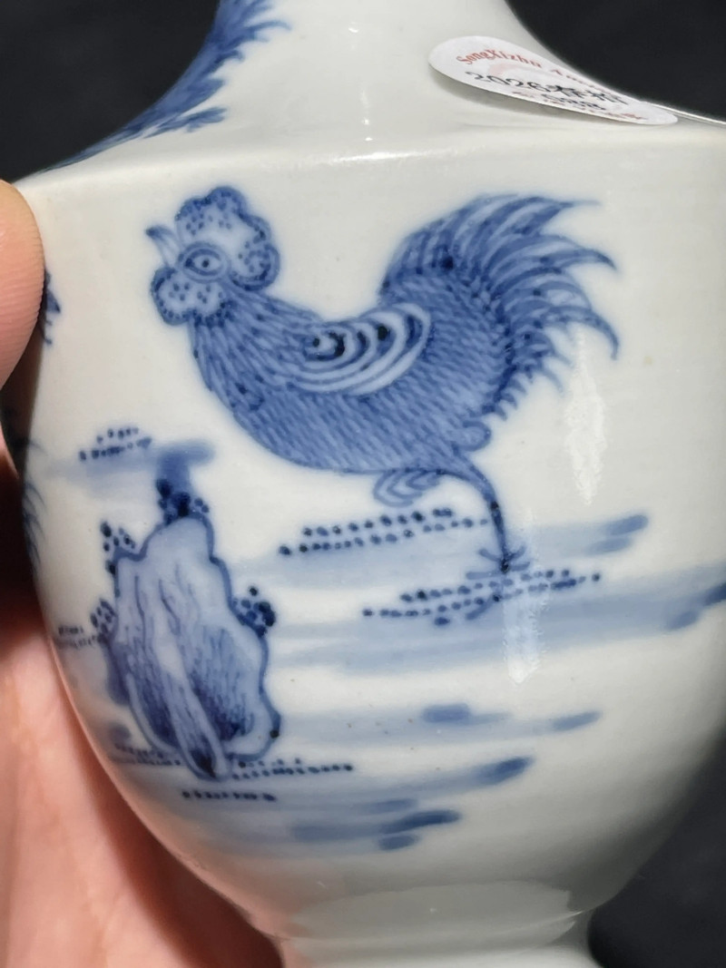 清乾隆 青花大吉图瓶 - 图7