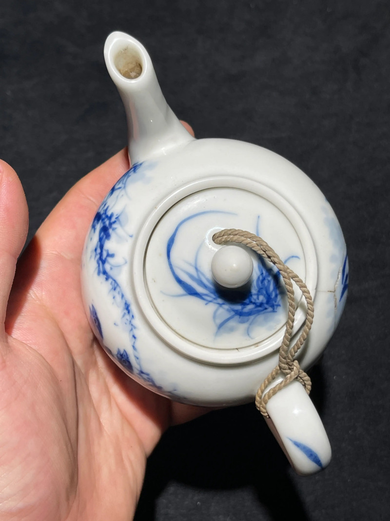 民国 王步青花花鸟纹执壶 - 图7