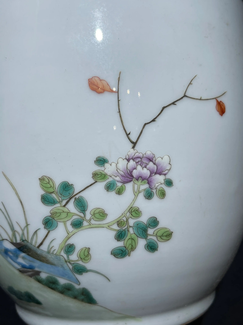 民国 粉彩双鹿纹花盆一对 - 图16