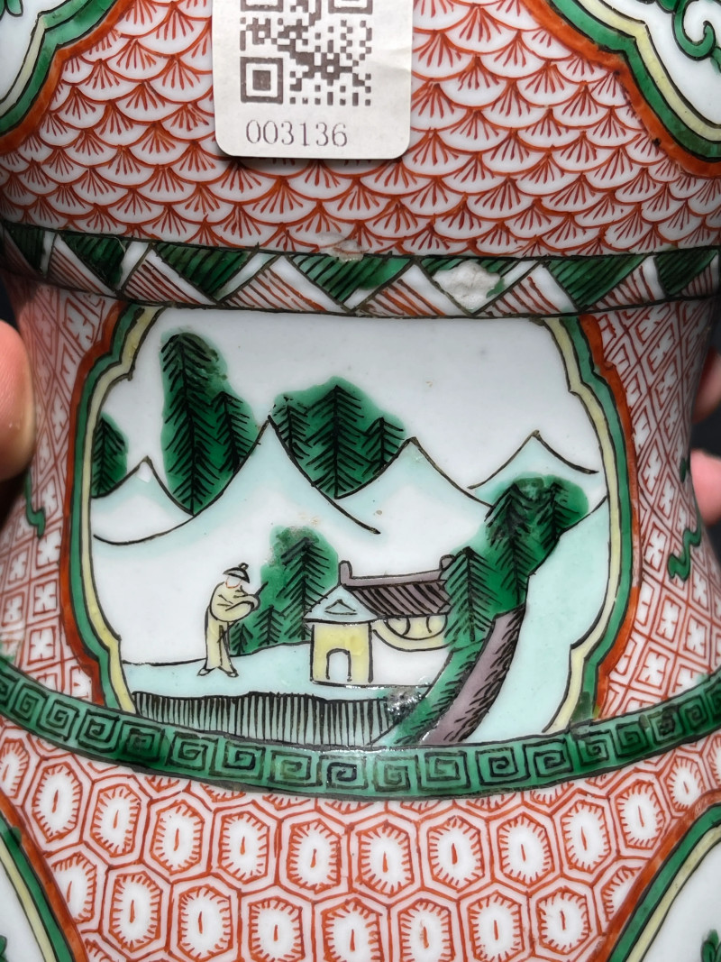 清晚期 五彩花卉纹葫芦瓶 - 图8