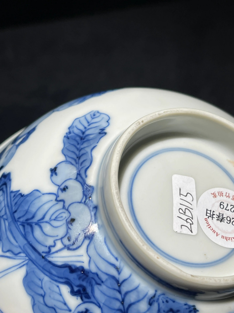 民国 青花琵琶花鸟纹碗 - 图10