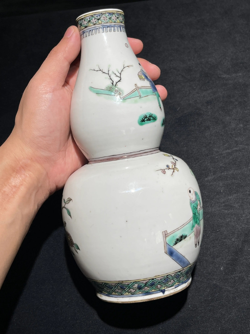 清晚期 五彩人物纹葫芦瓶一对 - 图15