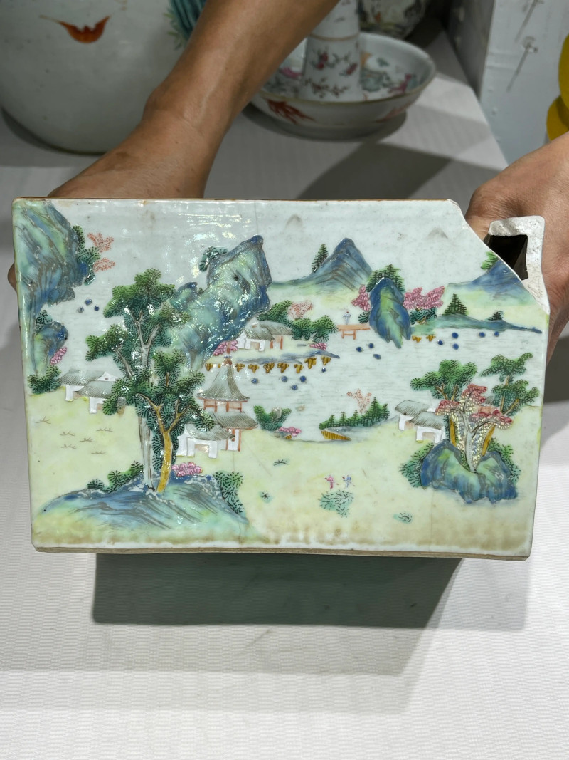 清代 粉彩花盆七件 - 图35