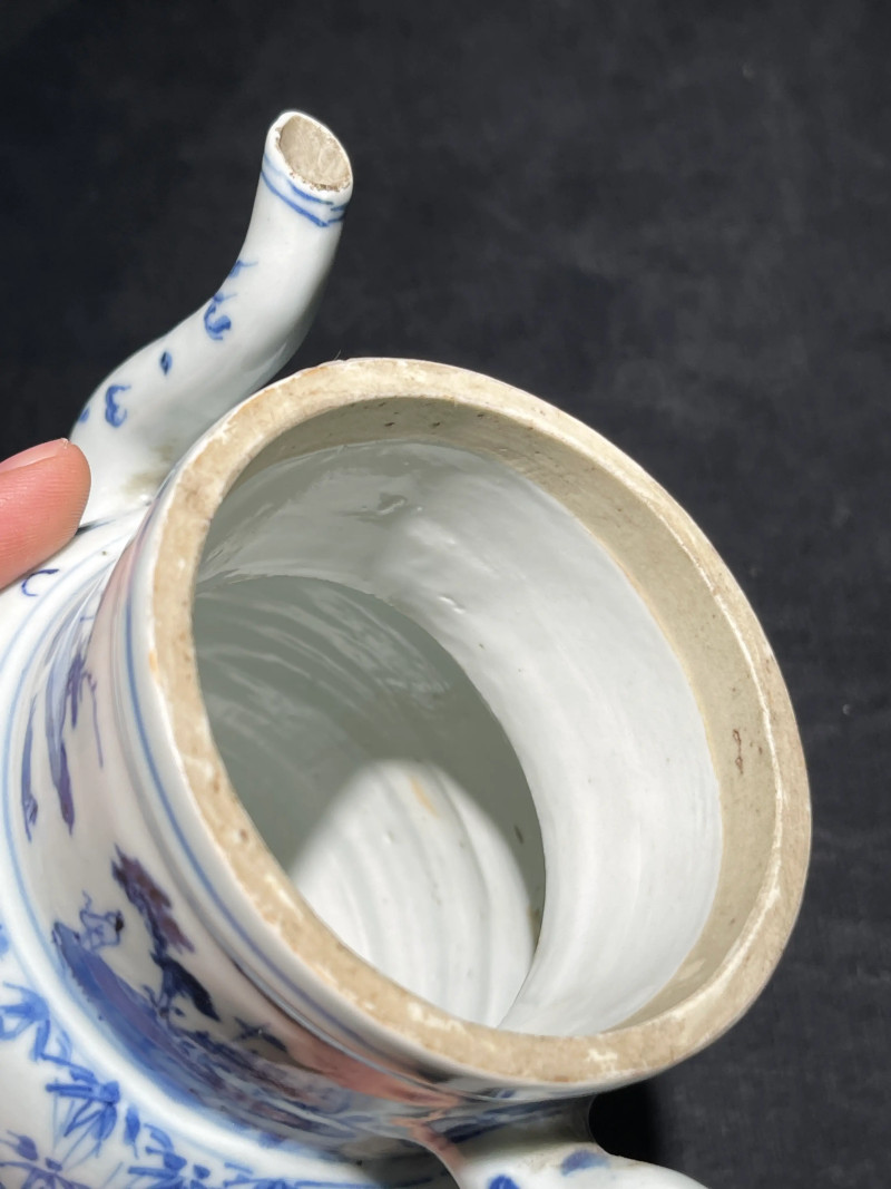 明崇祯 青花人物纹执壶 - 图10