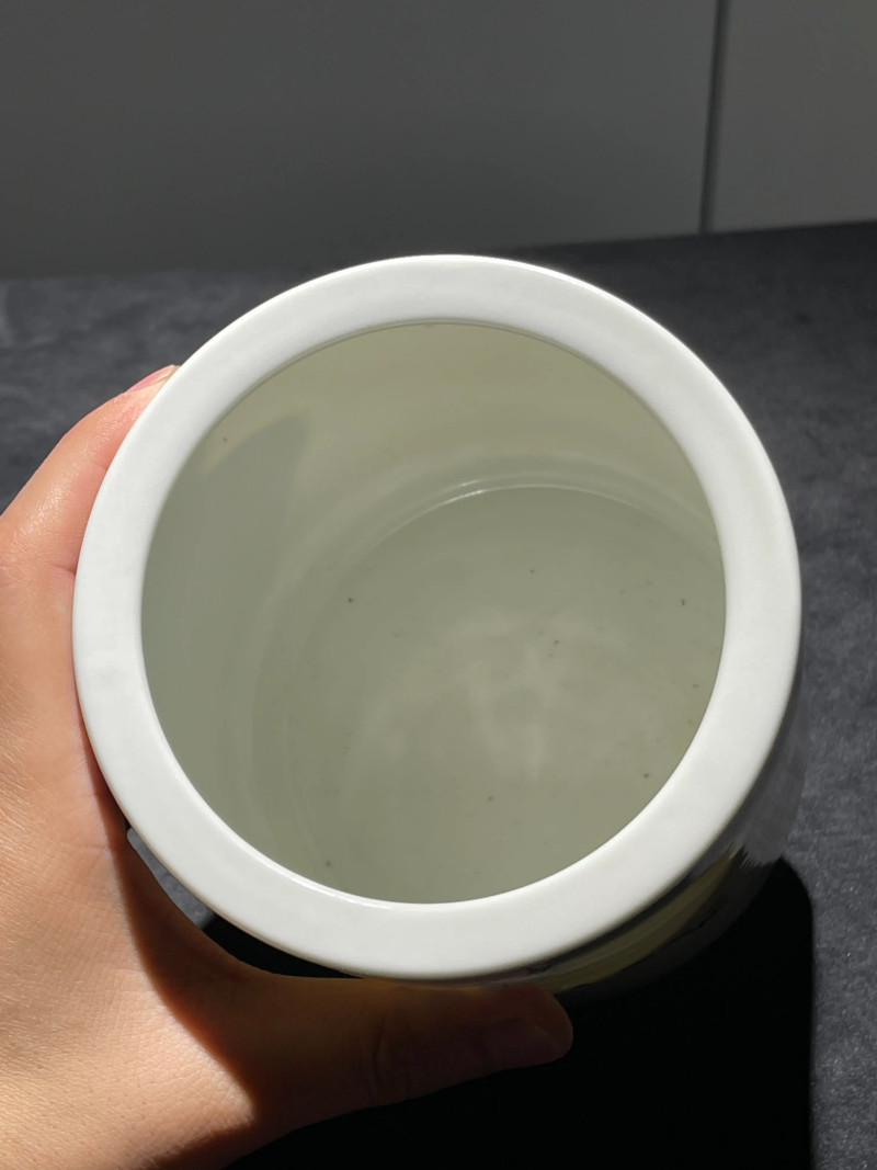 当代 王恩怀粉彩花鸟纹笔筒 - 图9