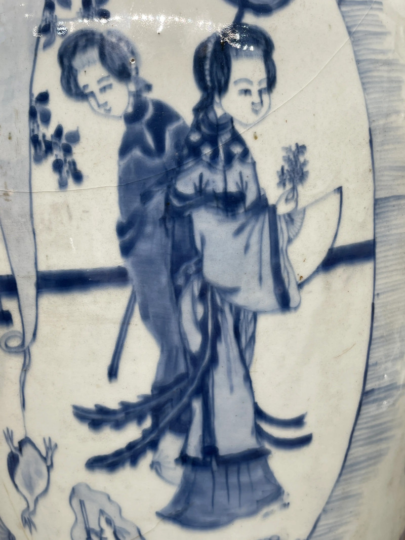 清康熙 青花神仙人物纹大盖罐 - 图7