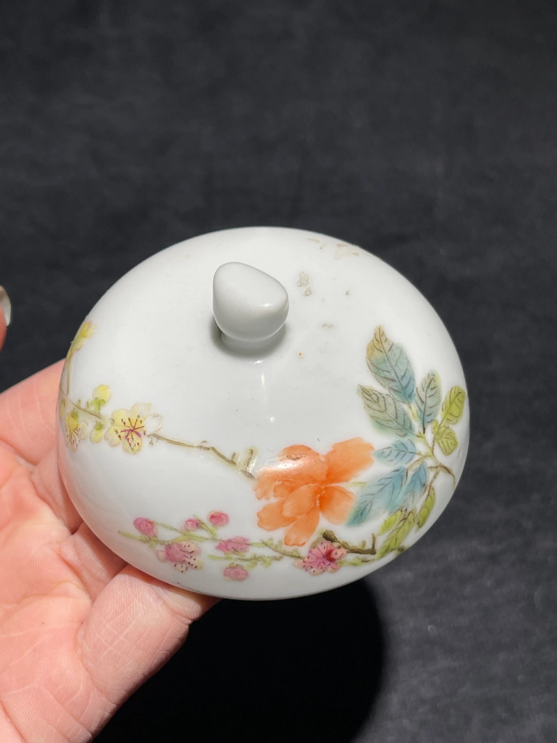 民国 粉彩花卉纹温酒器 - 图10
