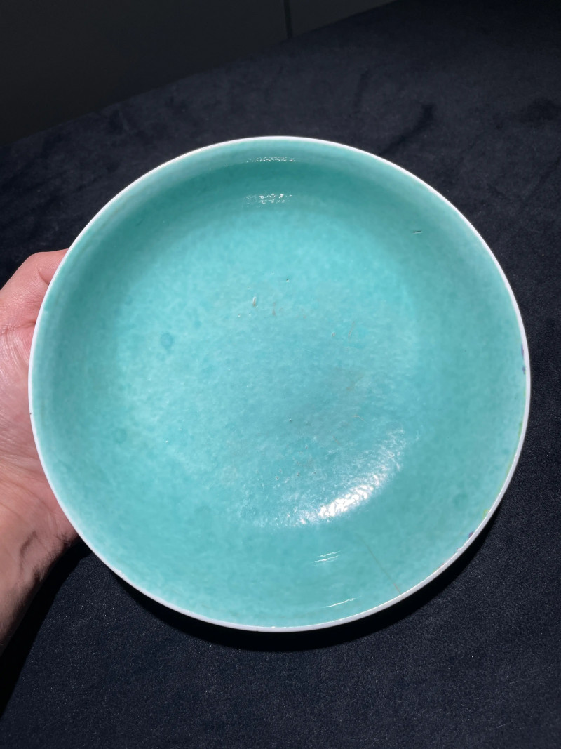 清道光 黄地粉彩凤穿花纹碗 - 图10